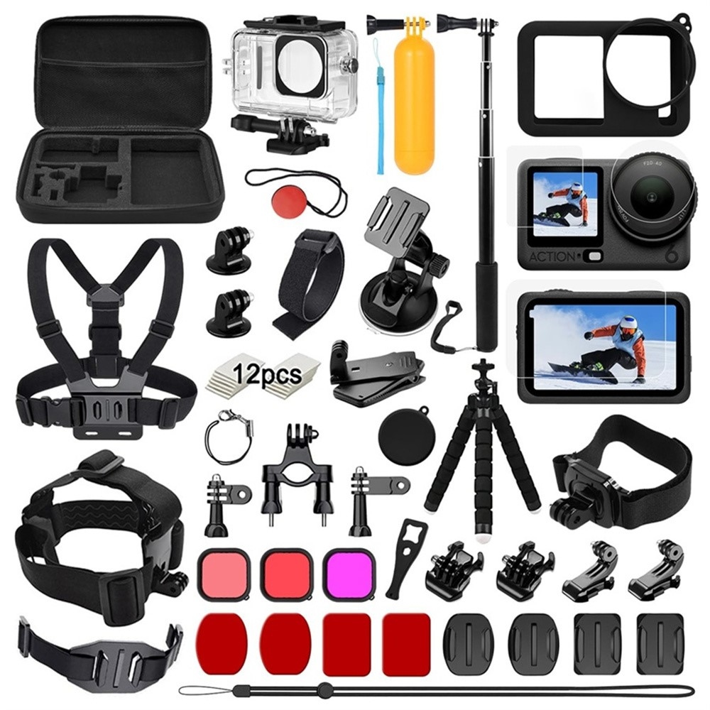 54dílná sada příslušenství pro DJI Osmo Action 6 s vodotěsným pouzdrem