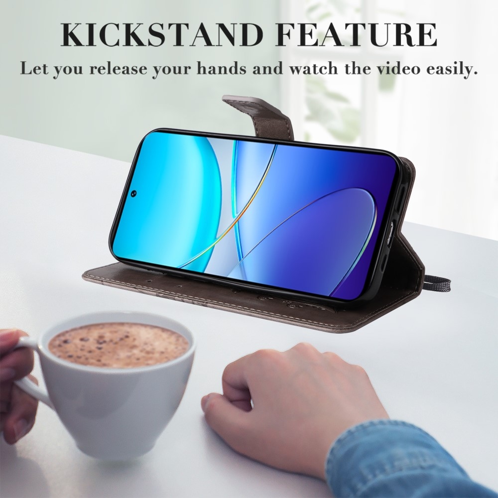 Big Butterfly knížkové pouzdro na Vivo V40 SE 4G/5G - šedé