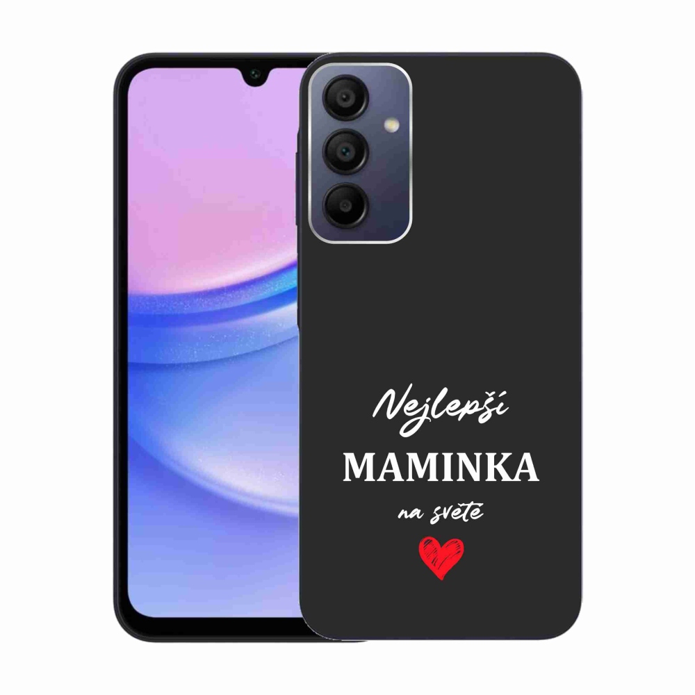 Gelový kryt mmCase na Samsung Galaxy A15 4G/5G - nejlepší maminka 1 černé pozadí