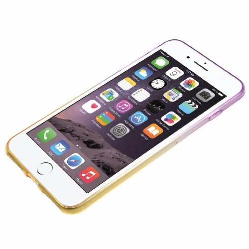Gradient gelový obal na iPhone 6 Plus a 6s Plus - fialový/žlutý