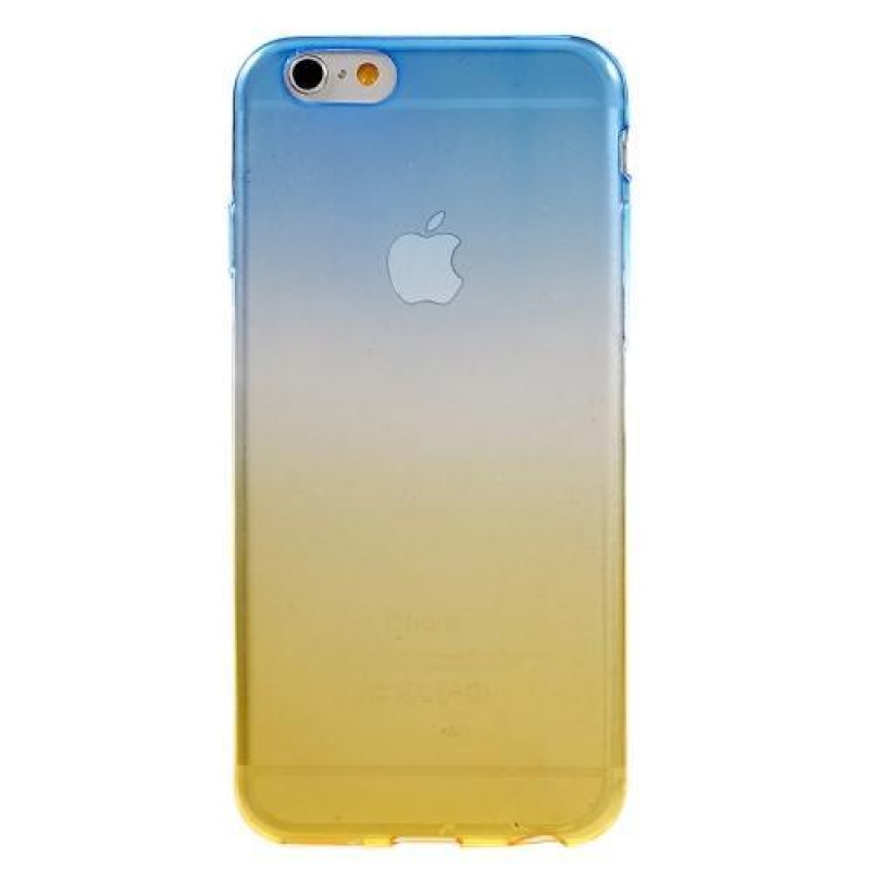 Gradient gelový obal na iPhone 6 Plus a 6s Plus - modrý/žlutý