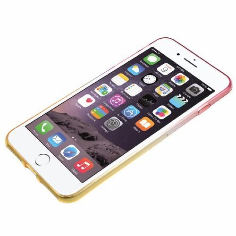 Gradient gelový obal na iPhone 6 Plus a 6s Plus - růžový/žlutý