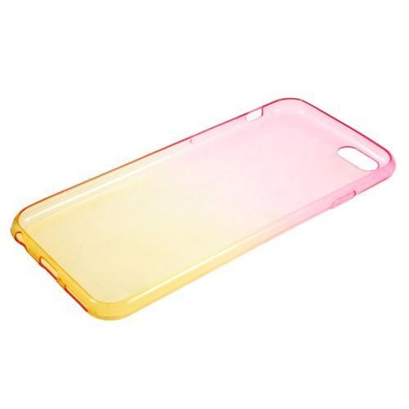 Gradient gelový obal na iPhone 6 Plus a 6s Plus - růžový/žlutý