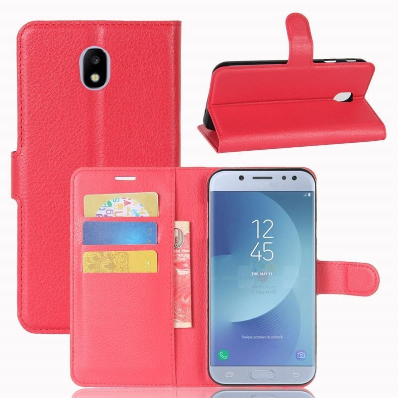 Grain knížkové pouzdro na mobil Samsung Galaxy J3 (2017) - červené