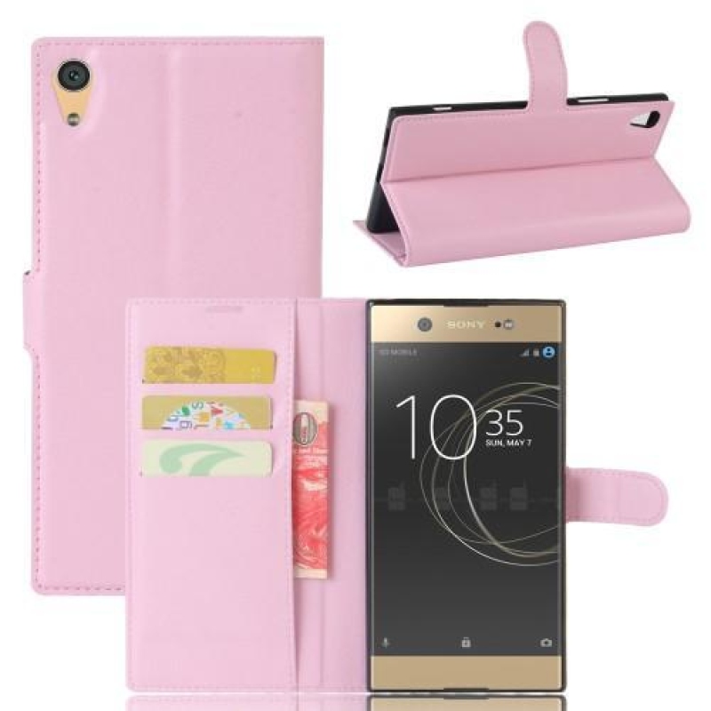 Graines PU kožené pouzdro na Sony Xperia XA1 Ultra - růžové