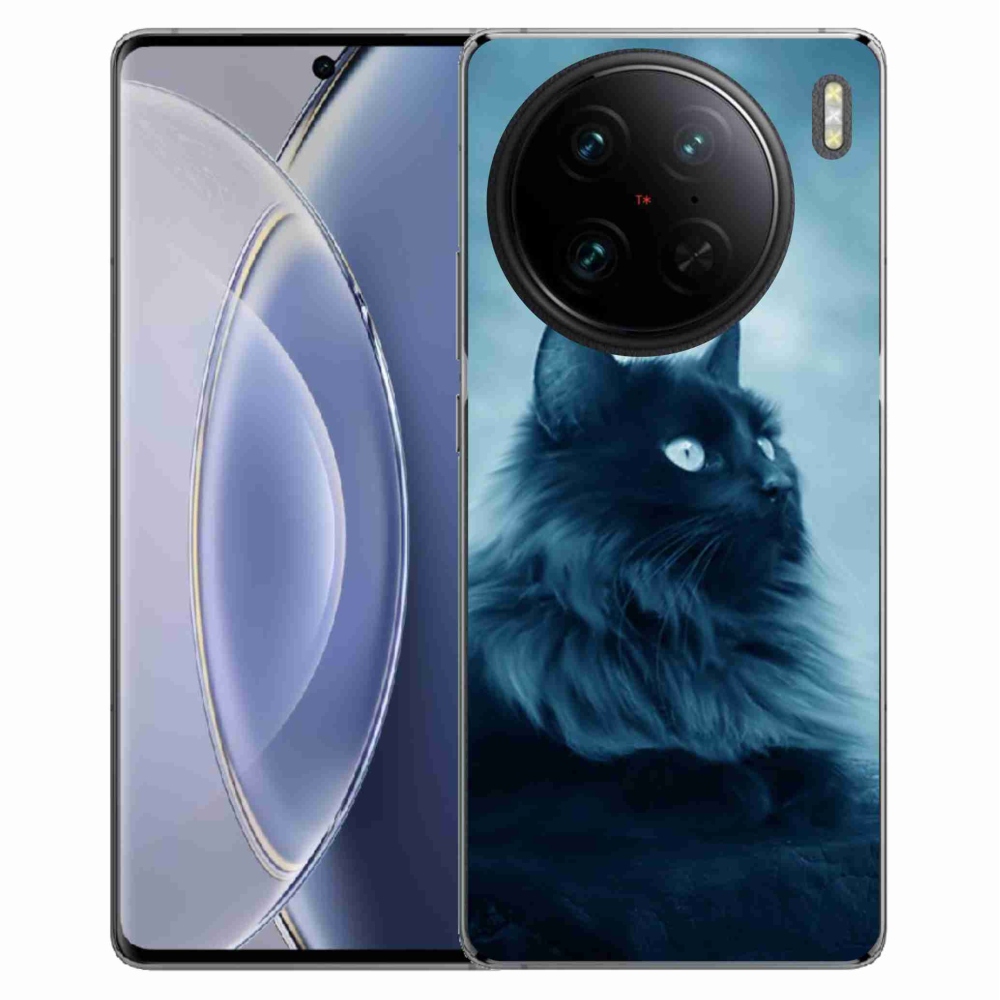 Gelový obal mmCase na Vivo X90 Pro - černá kočka 1