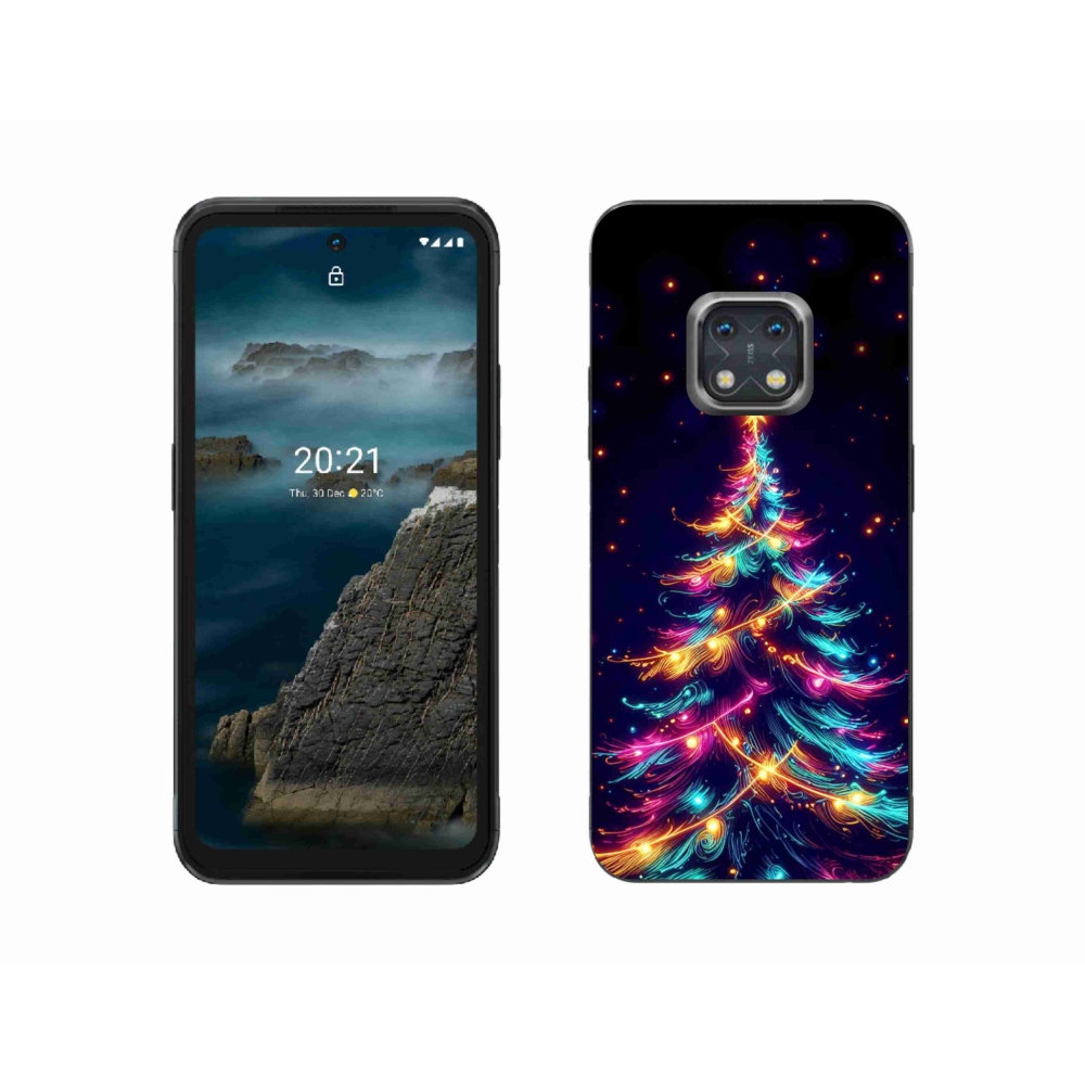 Gelový kryt mmCase na Nokia XR20 - neonový vánoční stromek