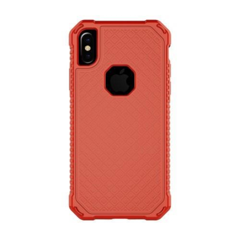 Grid odolný obal s vyztuženými rohy na iPhone X - červený