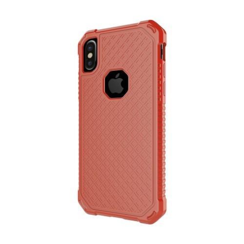 Grid odolný obal s vyztuženými rohy na iPhone X - červený