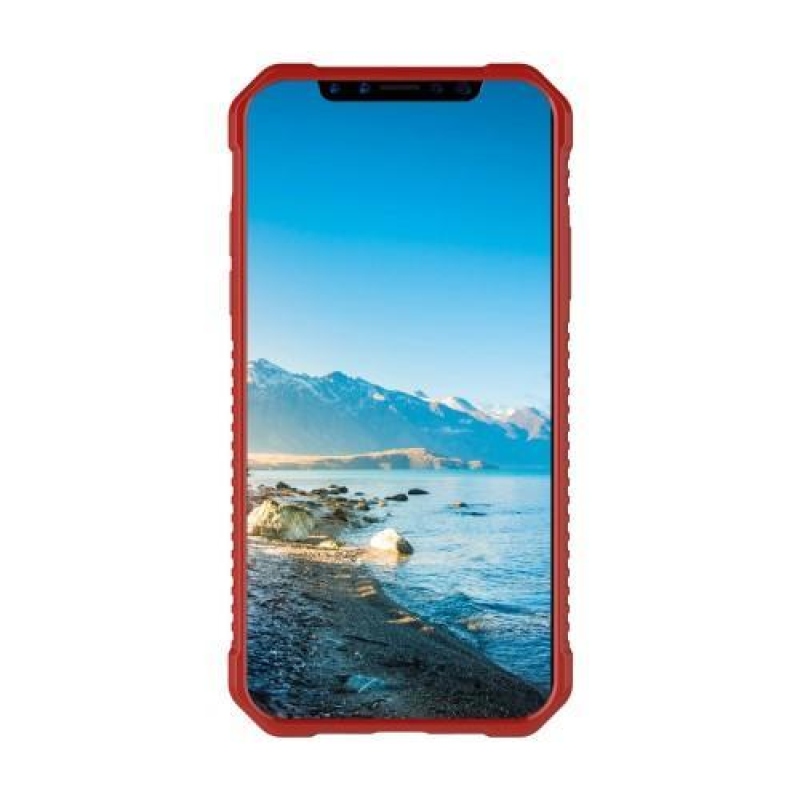 Grid odolný obal s vyztuženými rohy na iPhone X - červený