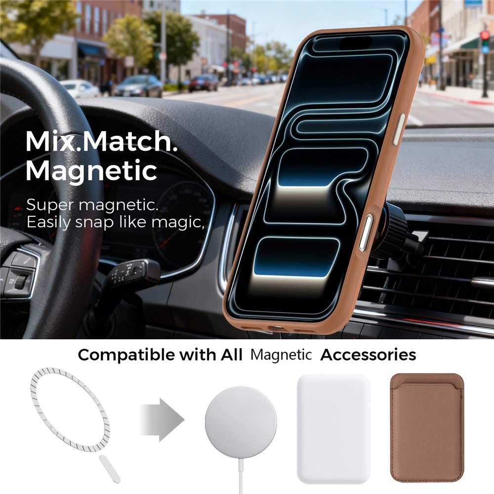 Griddy odolný kryt s MagSafe na iPhone 18 Pro Max - hnědý