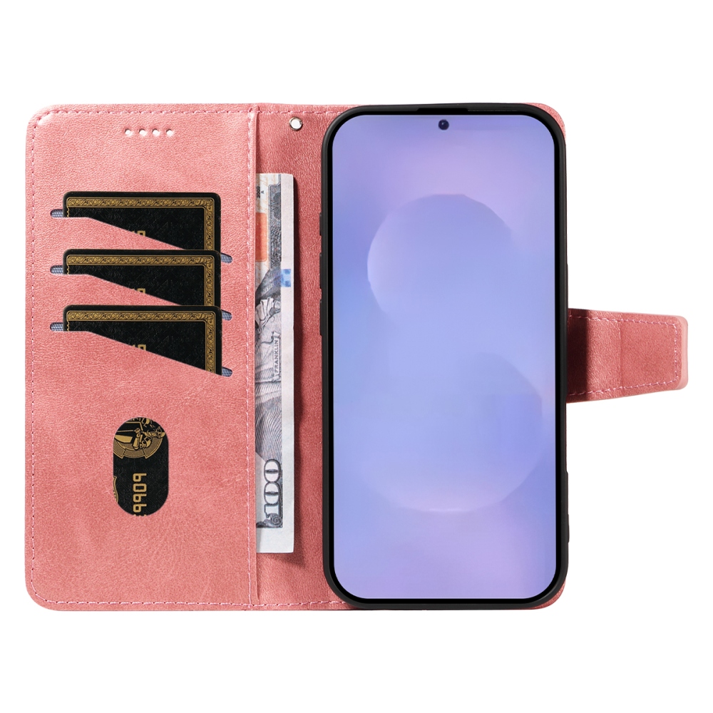 Gridy knížkové pouzdro na Samsung Galaxy S26/S26 Pro - růžovozlaté