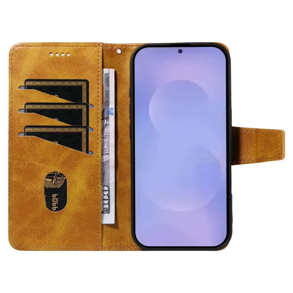 Gridy knížkové pouzdro na Samsung Galaxy S26/S26 Pro - žluté