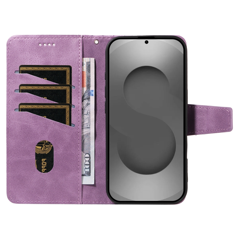 Gridy knížkové pouzdro na Samsung Galaxy S26 Ultra - fialové