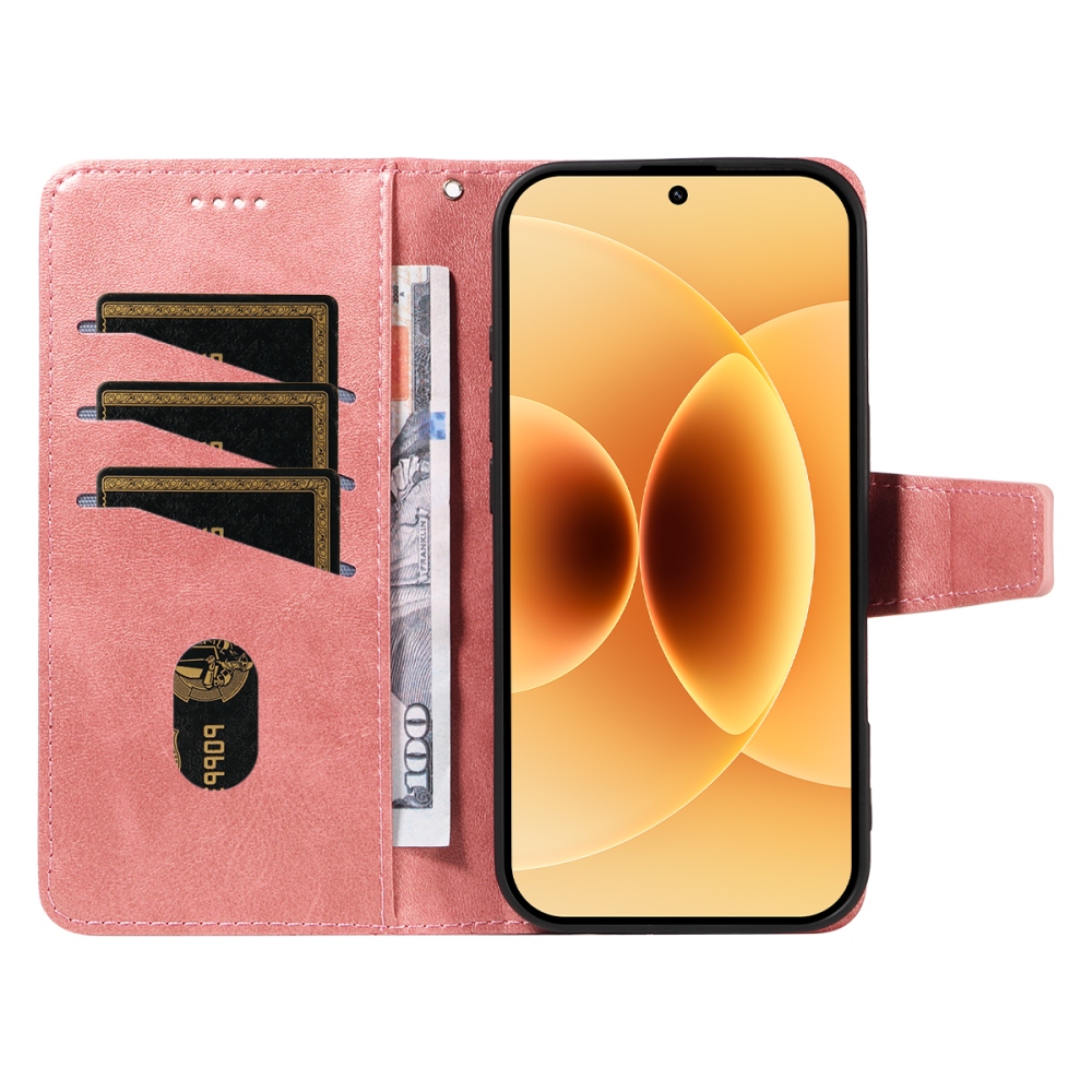 Gridy knížkové pouzdro na Xiaomi 17 - růžovozlaté