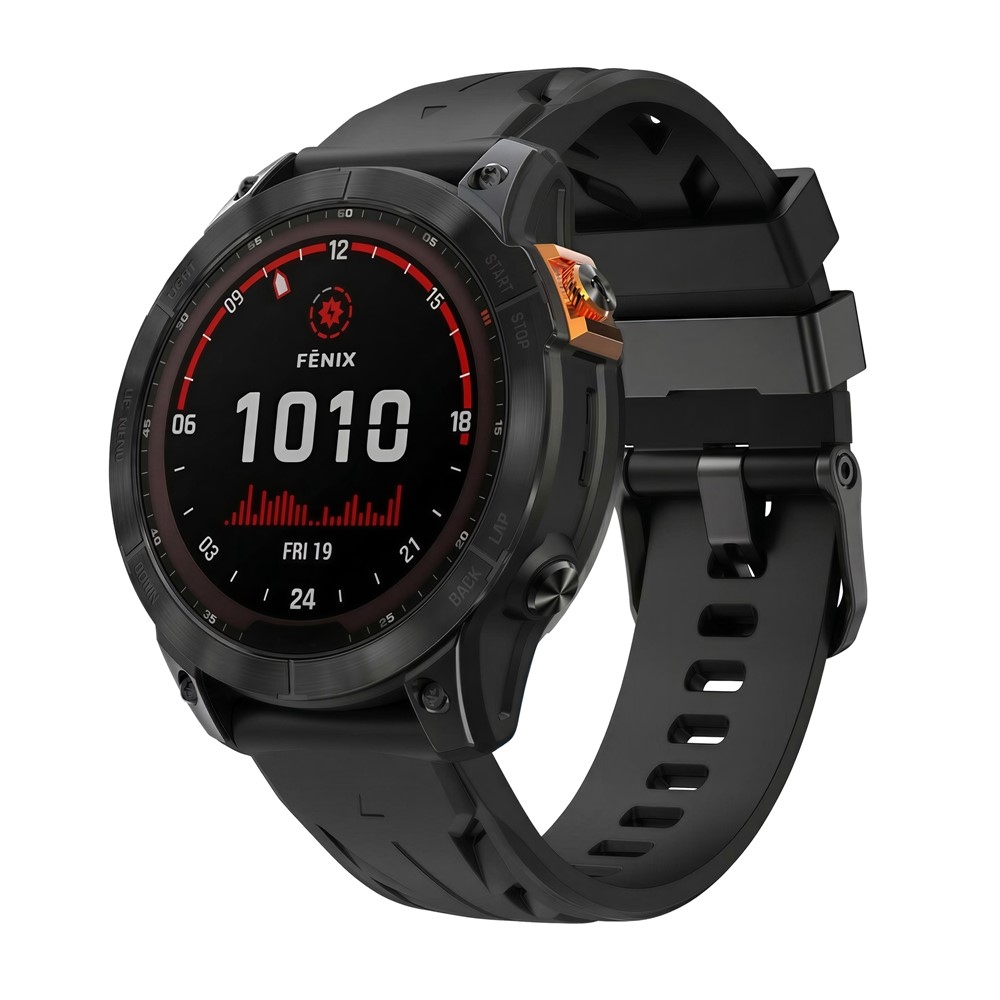 Groove silikonový řemínek 22mm na Garmin Fenix 8 Pro 47mm/Fenix 8 47mm - černý