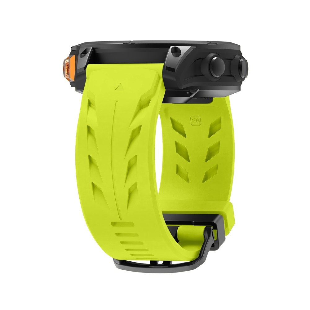 Groove silikonový řemínek 22mm na Garmin Fenix 8 Pro 47mm/Fenix 8 47mm - žlutozelený