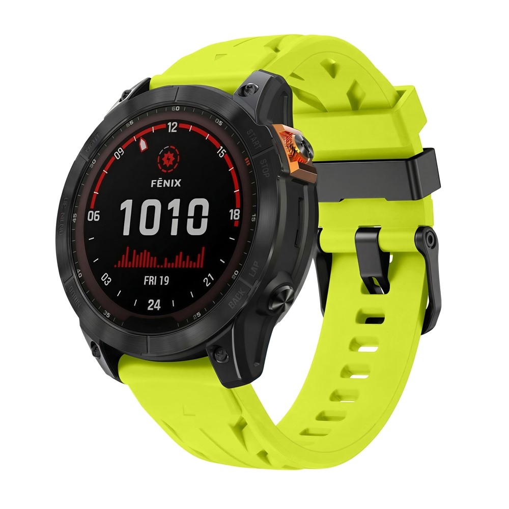 Groove silikonový řemínek 22mm na Garmin Fenix 8 Pro 47mm/Fenix 8 47mm - žlutozelený