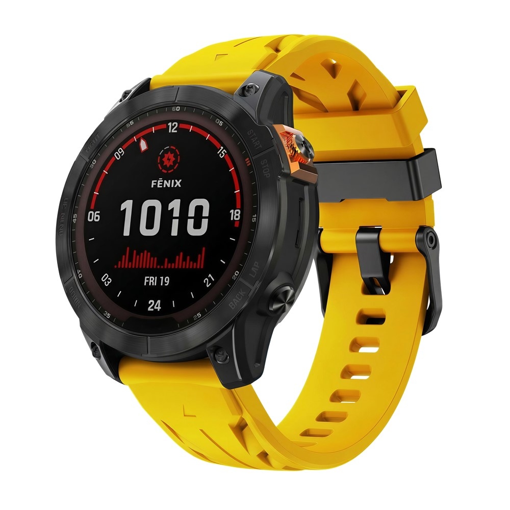 Groove silikonový řemínek 22mm na Garmin Fenix 8 Pro 47mm/Fenix 8 47mm - žlutý