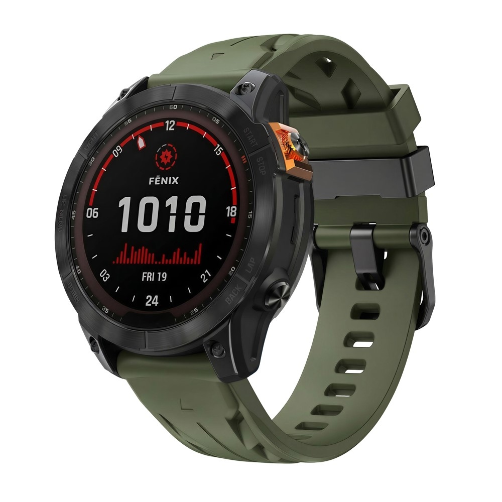 Groove silikonový řemínek 26mm na Garmin Fenix 8 Pro 51mm/Fenix 8 51mm - zelený
