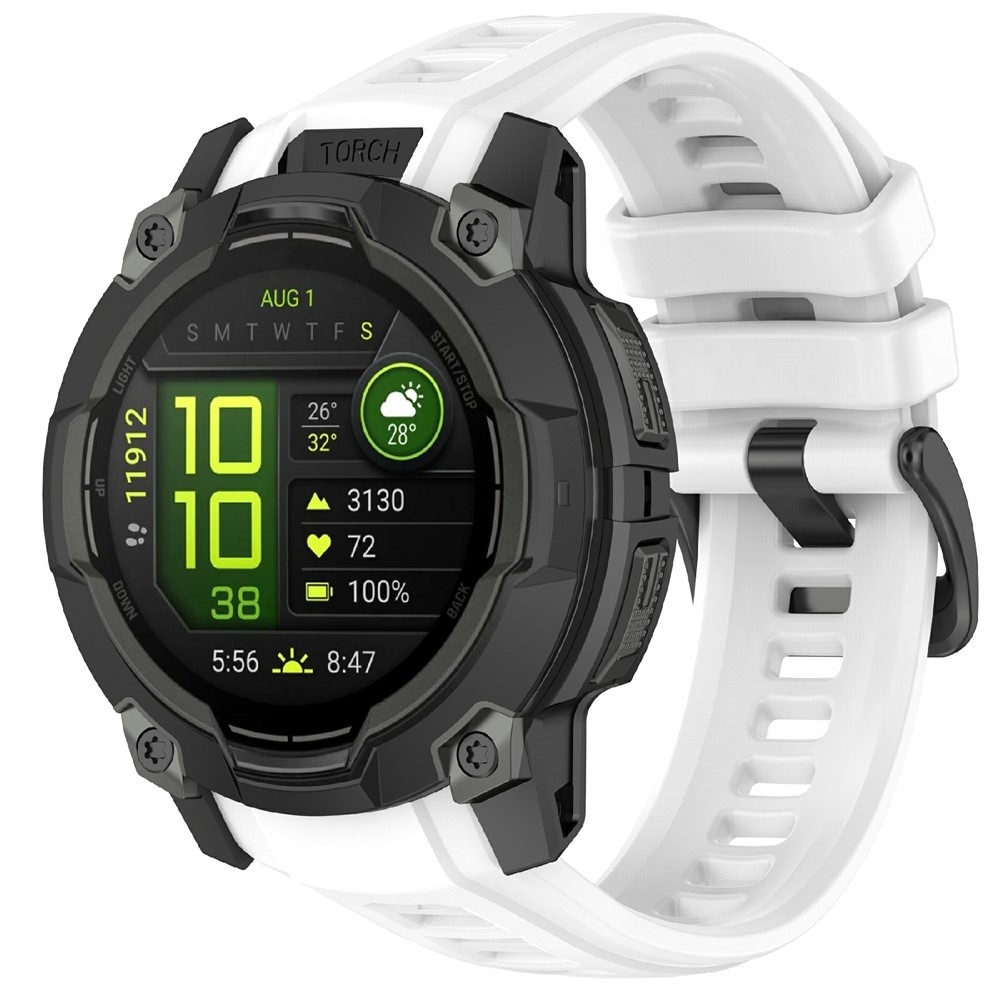 Groove silikonový řemínek na Garmin Instinct 3 45mm/3 Solar 45mm  - bílý