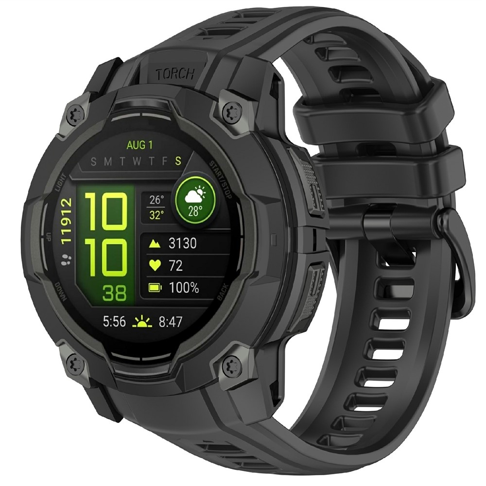 Groove silikonový řemínek na Garmin Instinct 3 45mm/3 Solar 45mm  - černý