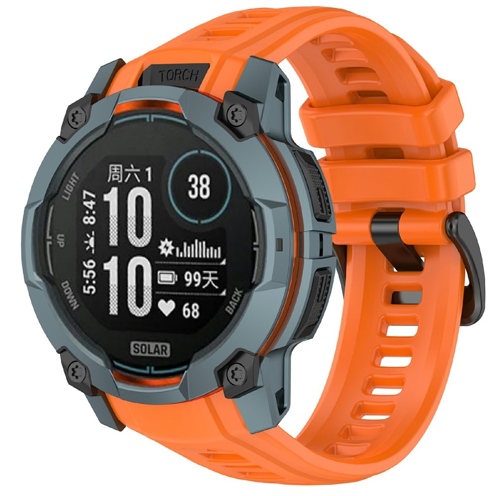 Groove silikonový řemínek na Garmin Instinct 3 45mm/3 Solar 45mm  - oranžový