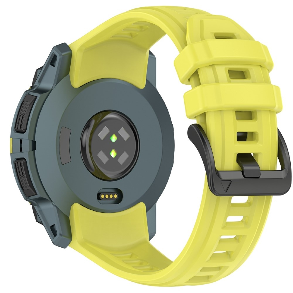 Groove silikonový řemínek na Garmin Instinct 3 45mm/3 Solar 45mm  - žlutozelený