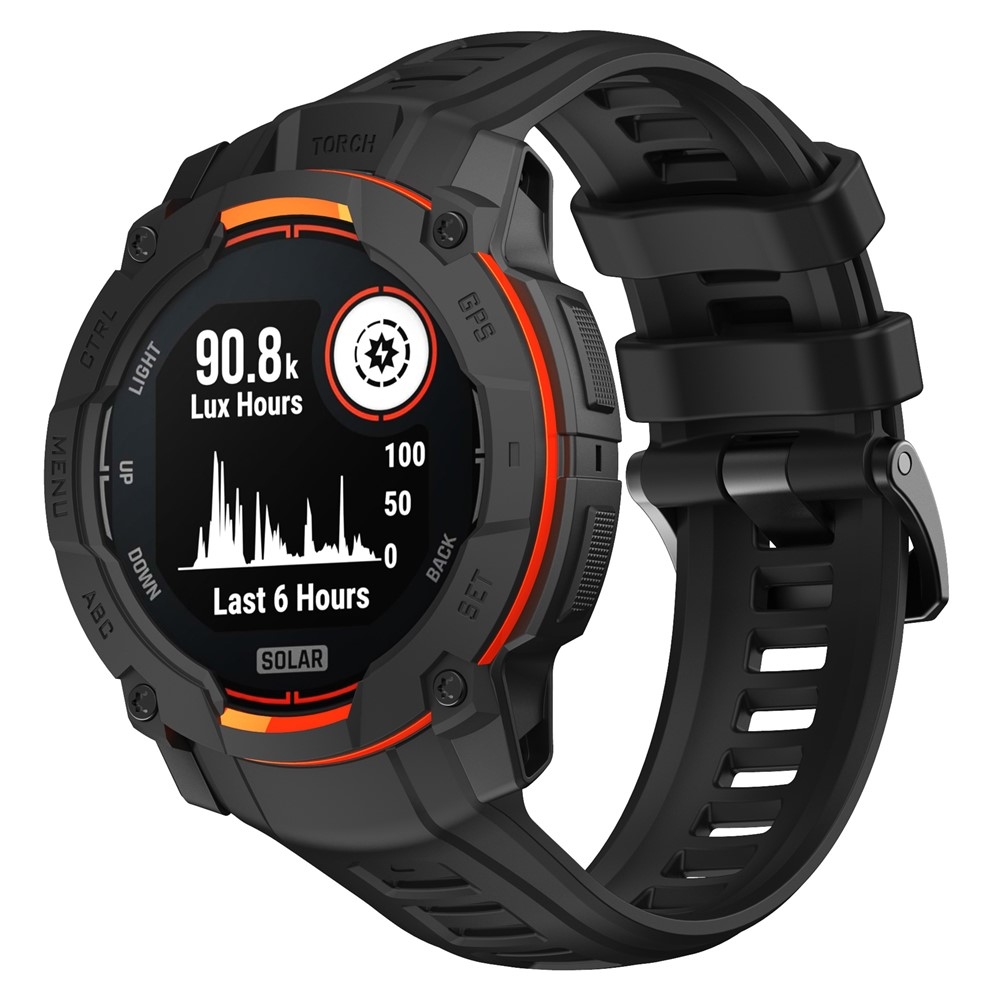 Groove silikonový řemínek na Garmin Instinct 3 50mm/3 Solar 50mm  - černý