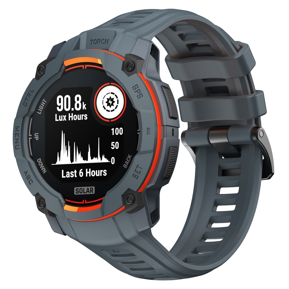 Groove silikonový řemínek na Garmin Instinct 3 50mm/3 Solar 50mm  - modrý