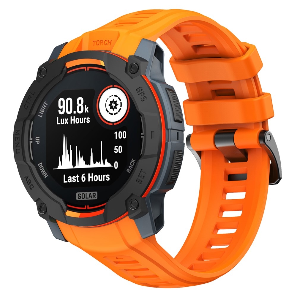 Groove silikonový řemínek na Garmin Instinct 3 50mm/3 Solar 50mm  - oranžový