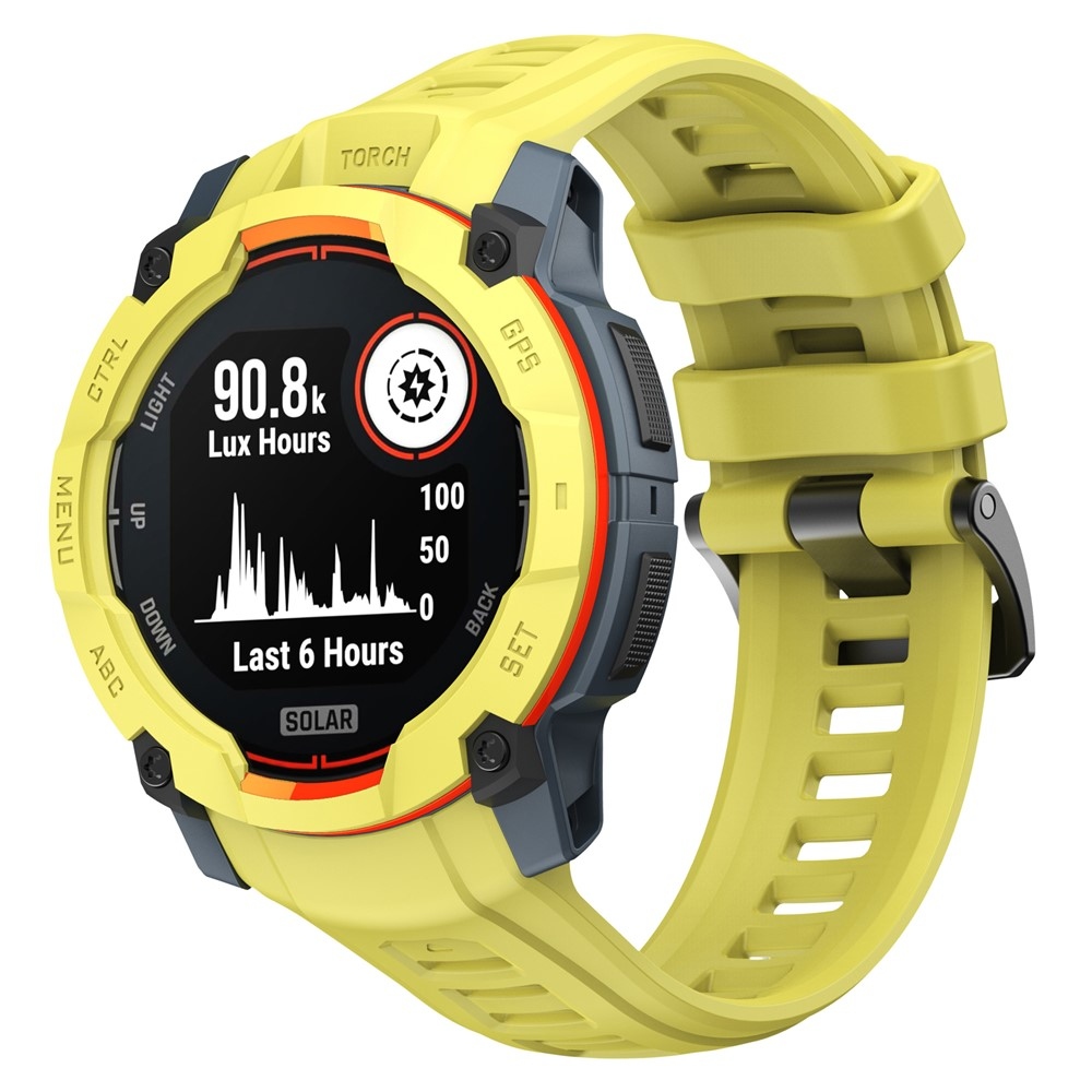 Groove silikonový řemínek na Garmin Instinct 3 50mm/3 Solar 50mm  - žlutý