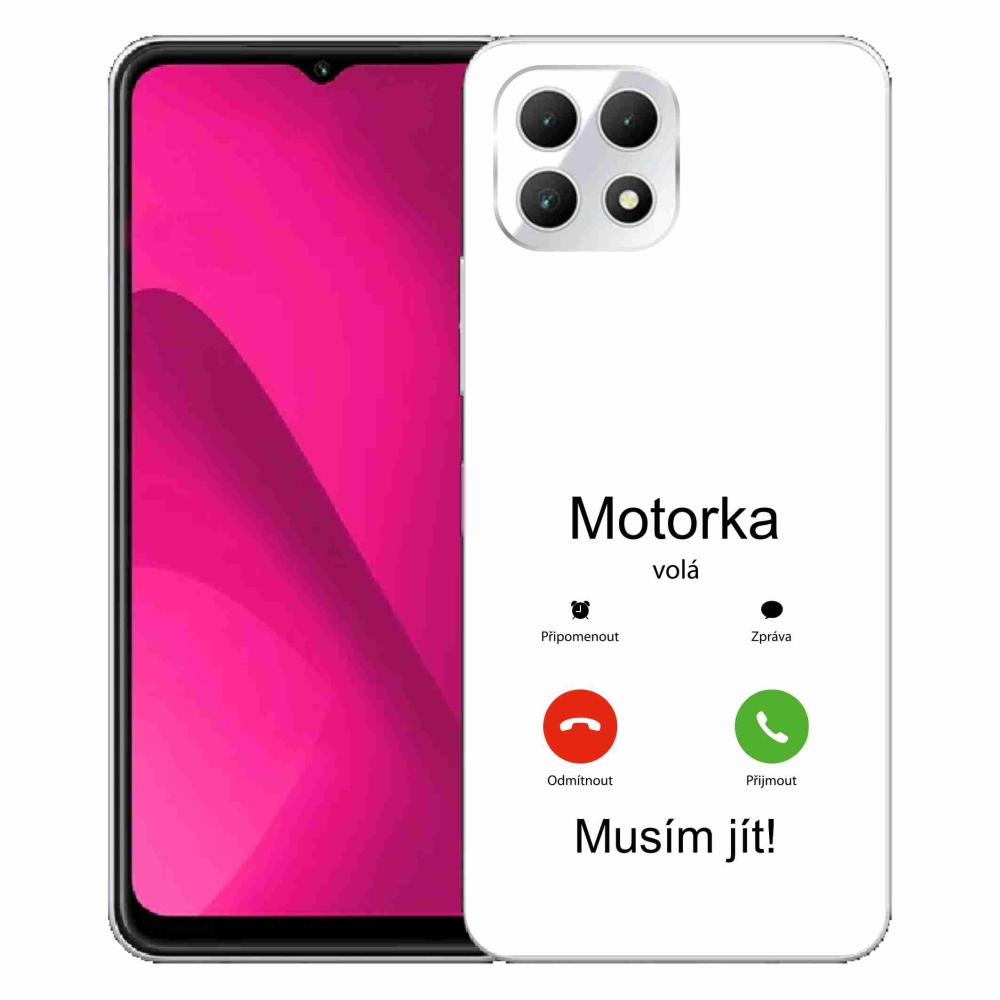 Gelový kryt mmCase na T-Mobile T Phone 2 - motorka volá bílé pozadí