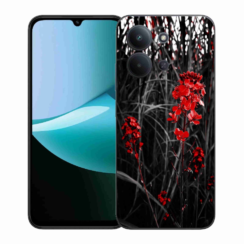 Gelový kryt mmCase na Xiaomi Redmi 15C 4G (171mm)/Poco C85 4G (171mm) - červená rostlina