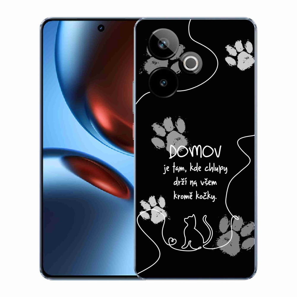 Gelový kryt mmCase na Realme GT 7 5G/GT 7T 5G - kočičí motiv černé pozadí