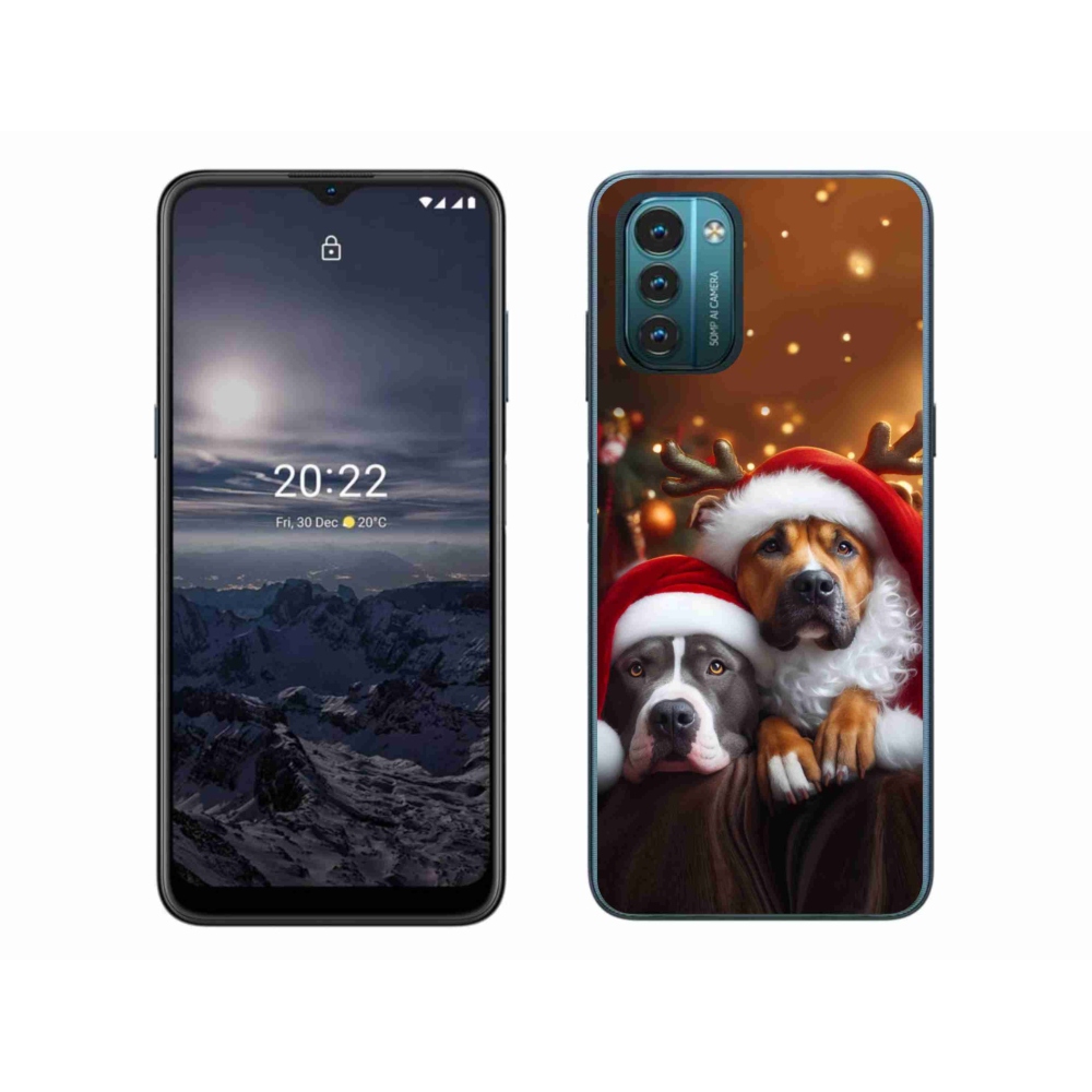 Gelový kryt mmCase na Nokia G11/G21 - vánoční psi