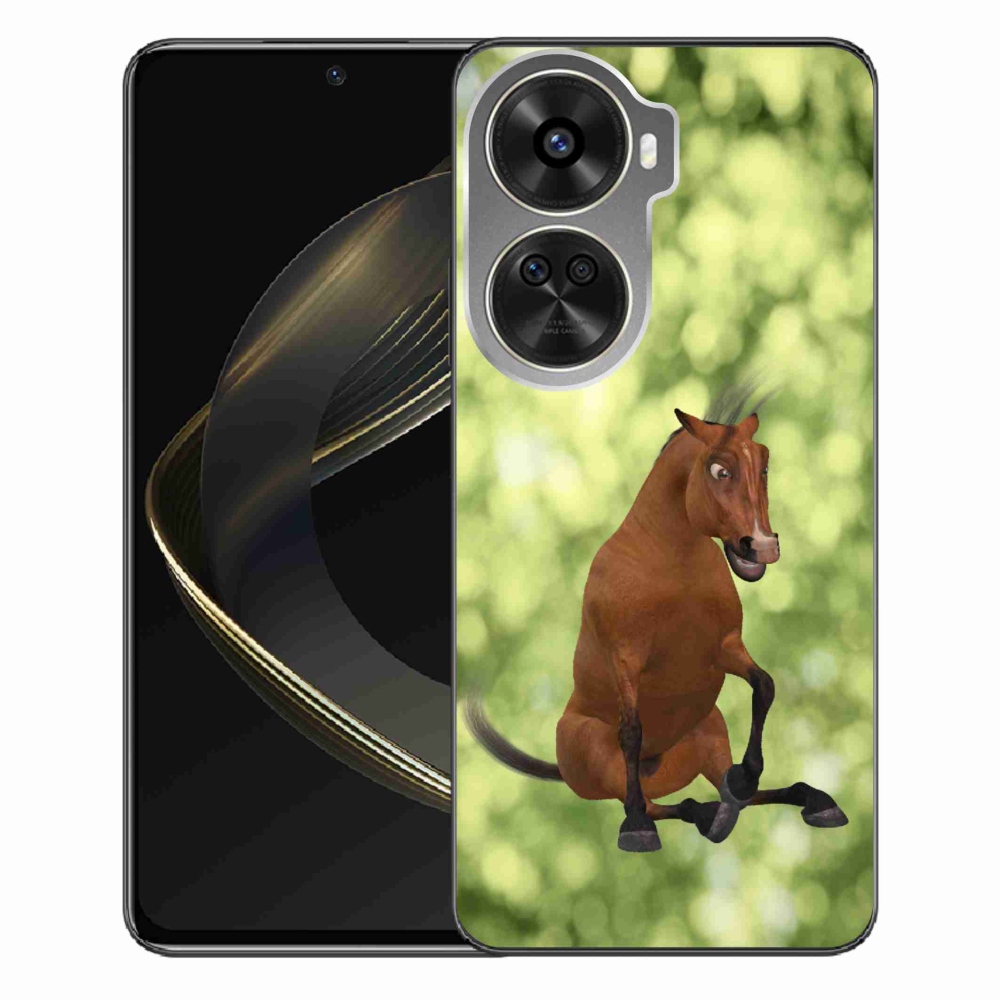 Gelový kryt mmCase na Huawei Nova 12 SE - hnědý kreslený kůň 1