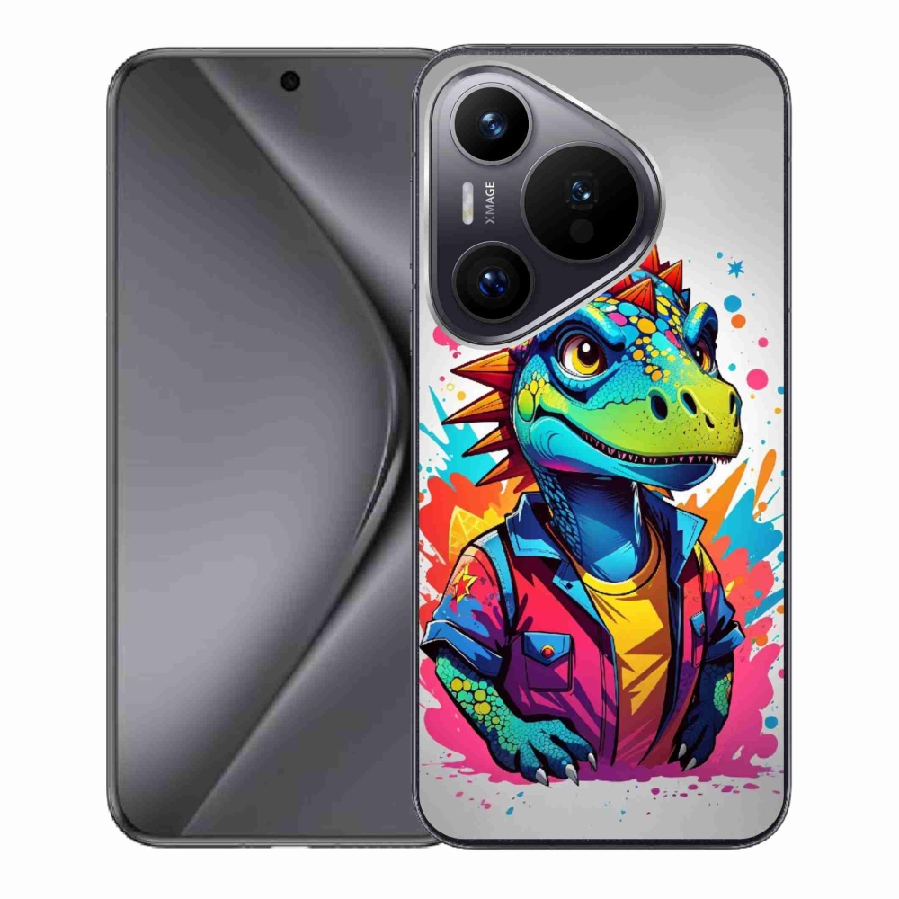 Gelový kryt mmCase na Huawei Pura 70 - barevný dinosaurus
