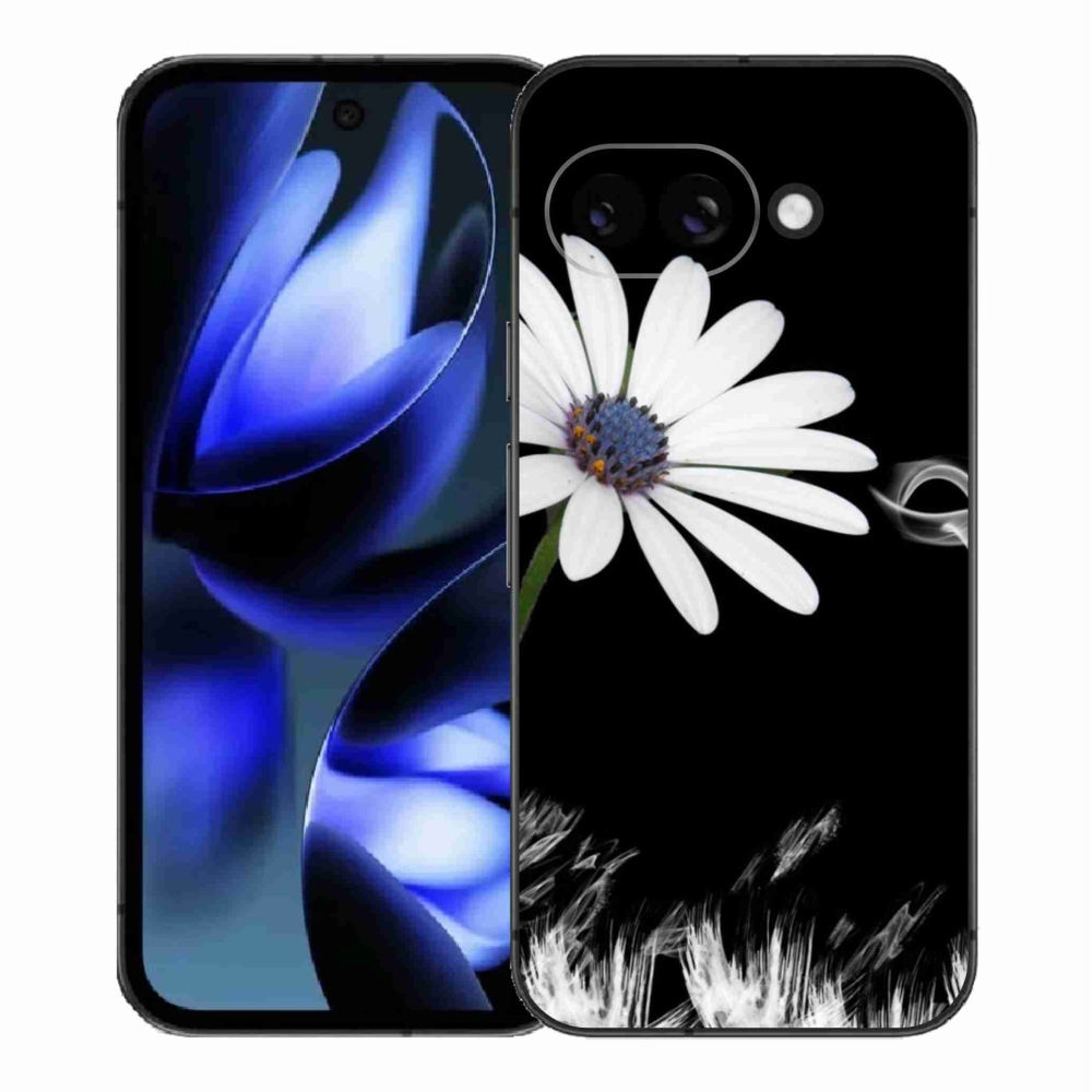 Gelový kryt mmCase na Google Pixel 9a - bílá květina