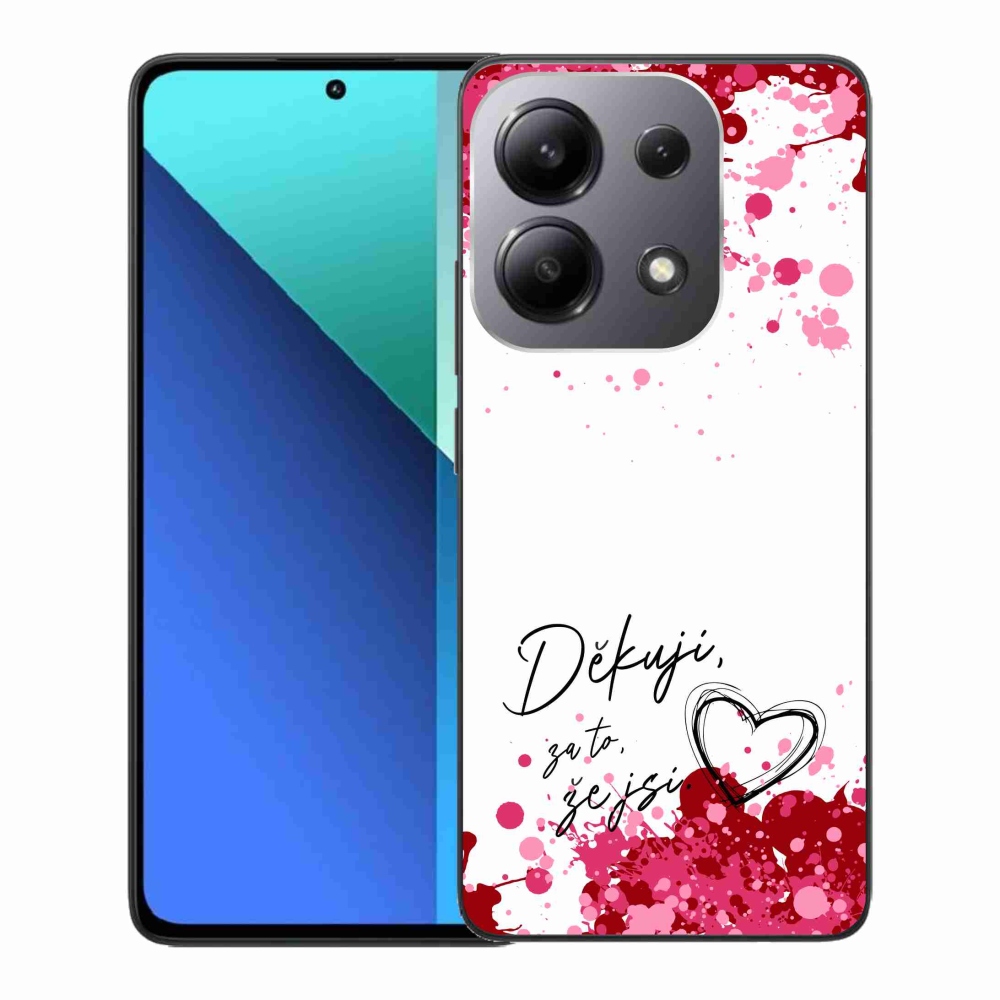 Gelový kryt mmCase na Xiaomi Redmi Note 13 - zamilovaný text 2 bílé pozadí