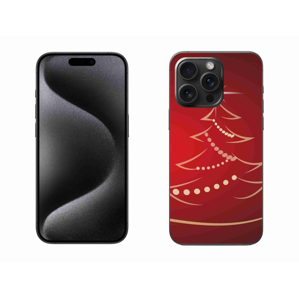 Gelový kryt mmCase na iPhone 15 Pro Max - kreslený vánoční stromek