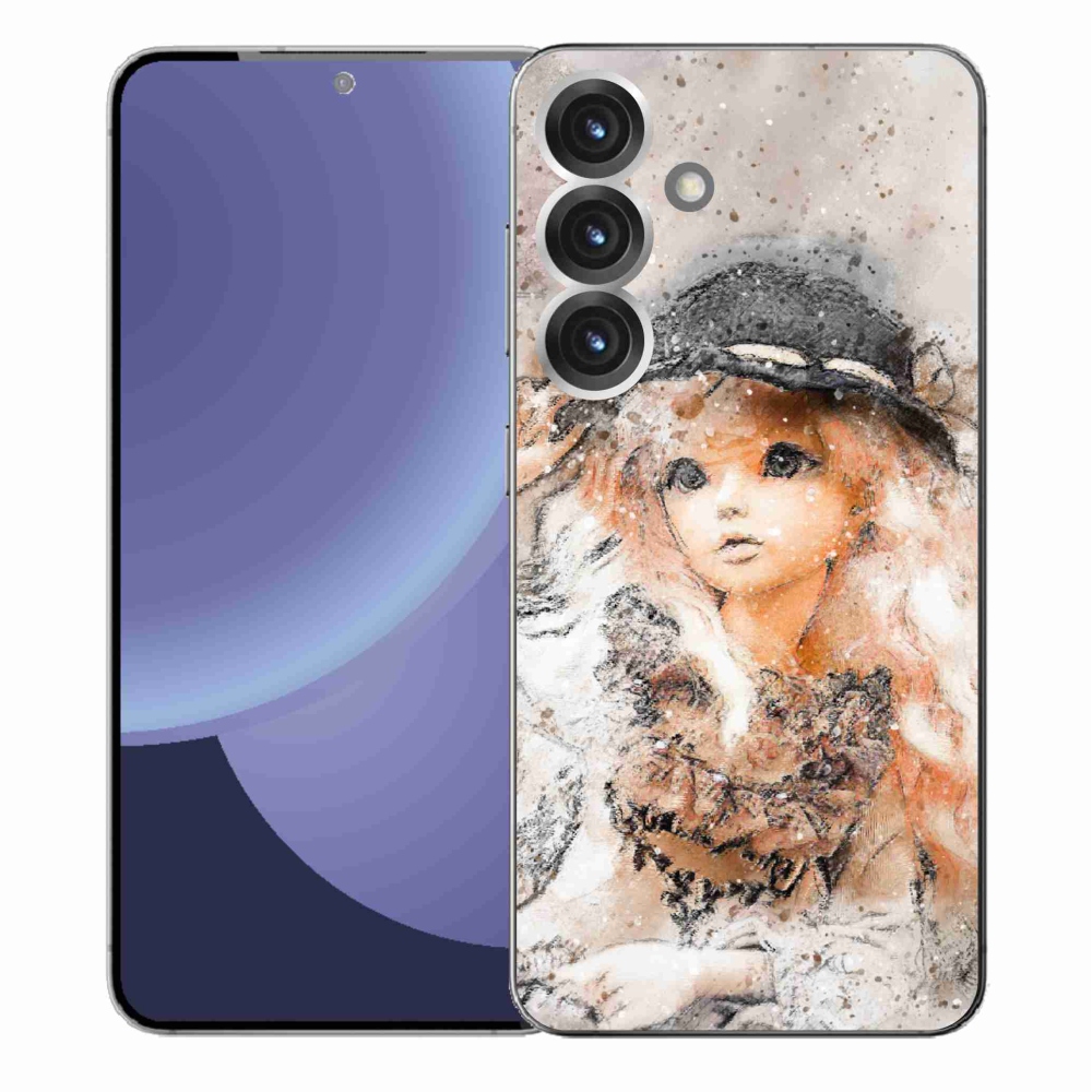 Gelový kryt mmCase na Samsung Galaxy S25+ - holčička s kloboukem