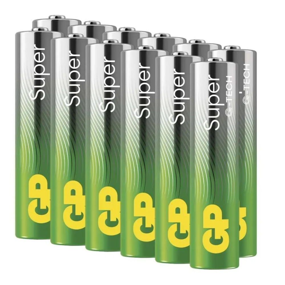 Alkalická baterie GP Super AAA (LR03) - 12ks
