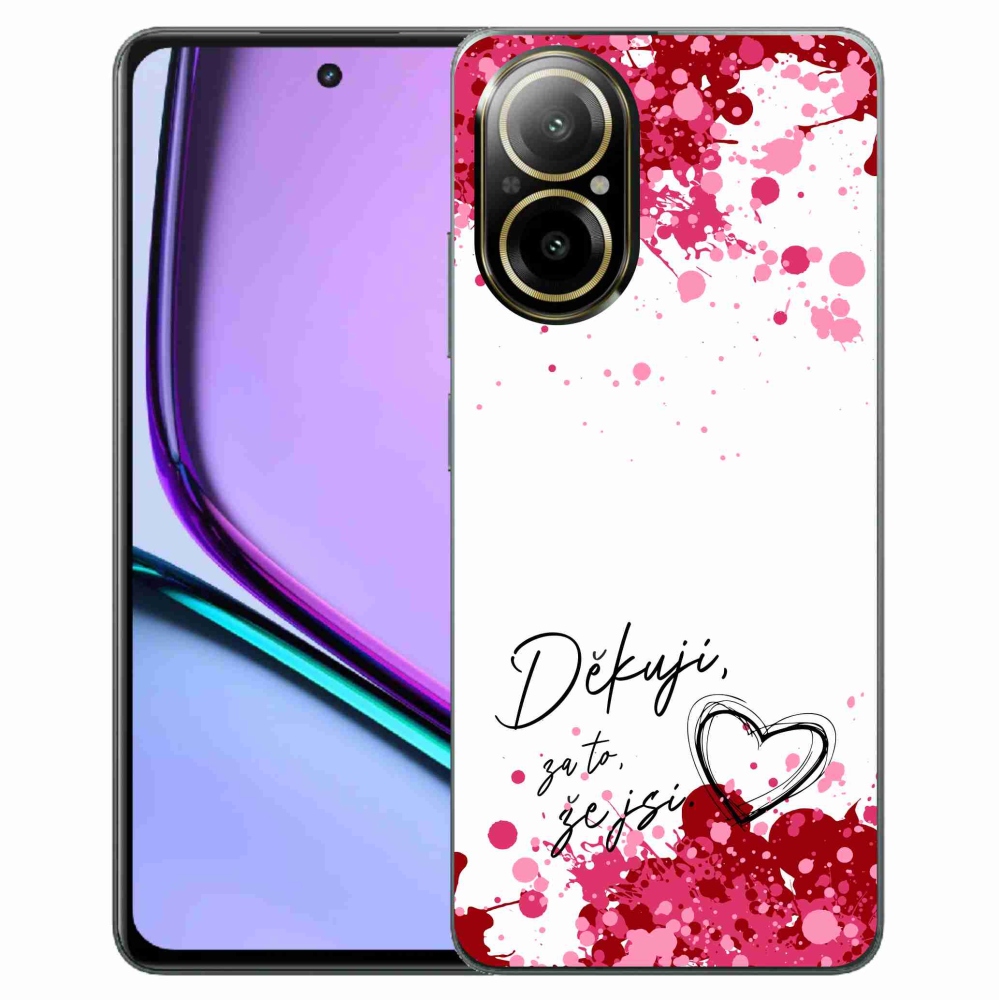 Gelový kryt mmCase na Realme C67 - zamilovaný text 2 bílé pozadí