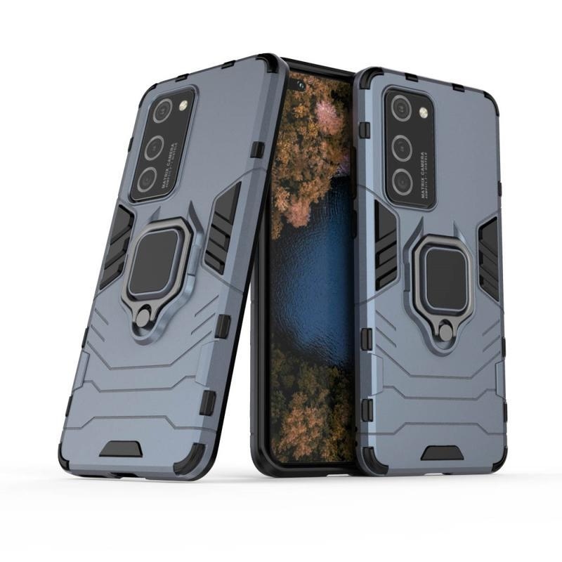 Guardy odolný hybridní kryt s kroužkem na prst na mobil Huawei P40 Pro - modrý