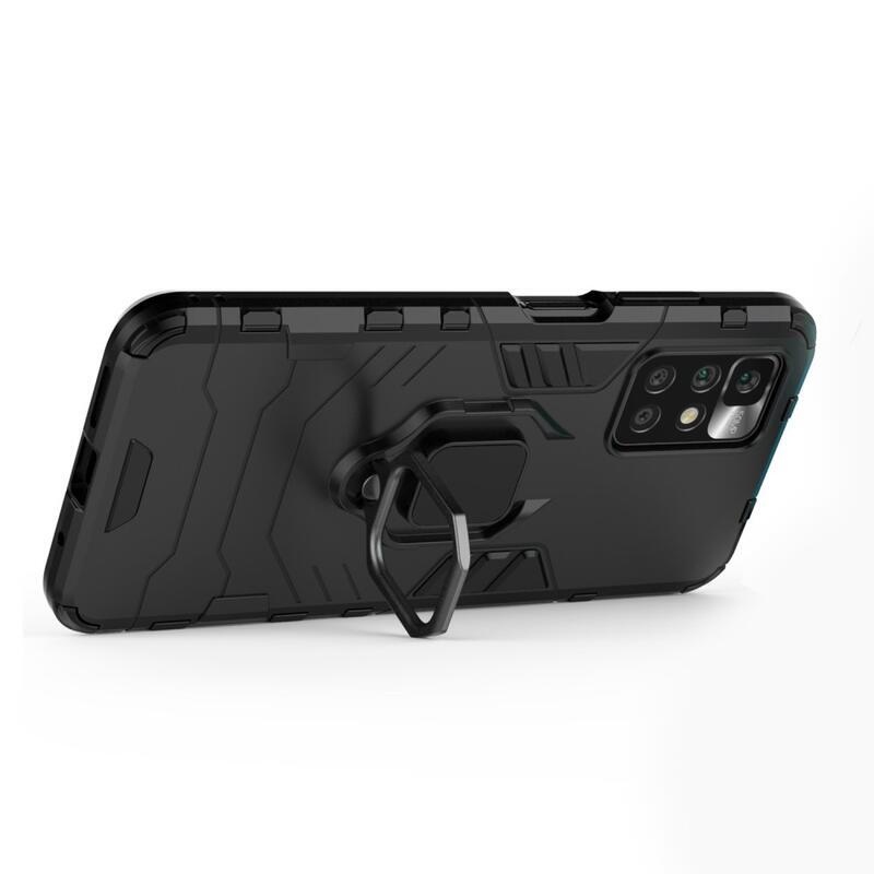 Guard odolný hybridní kryt s úchopem na prst na mobil Xiaomi Redmi 10/Redmi 10 (2022) - černý