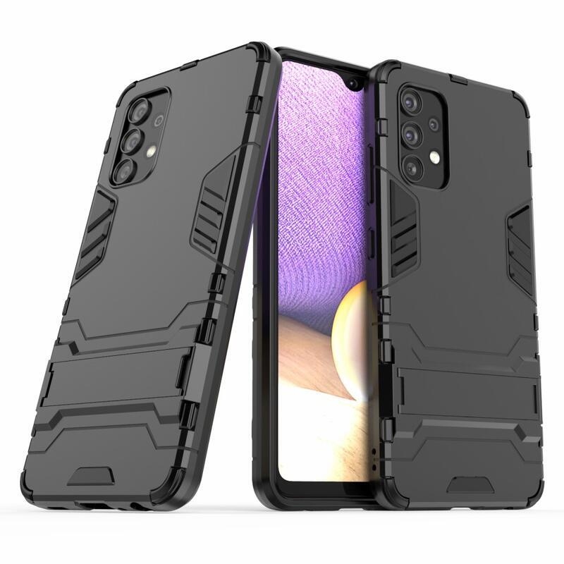 Guard odolný hybridní kryt s výklopným stojánkem na mobil Samsung Galaxy A32 4G - černý
