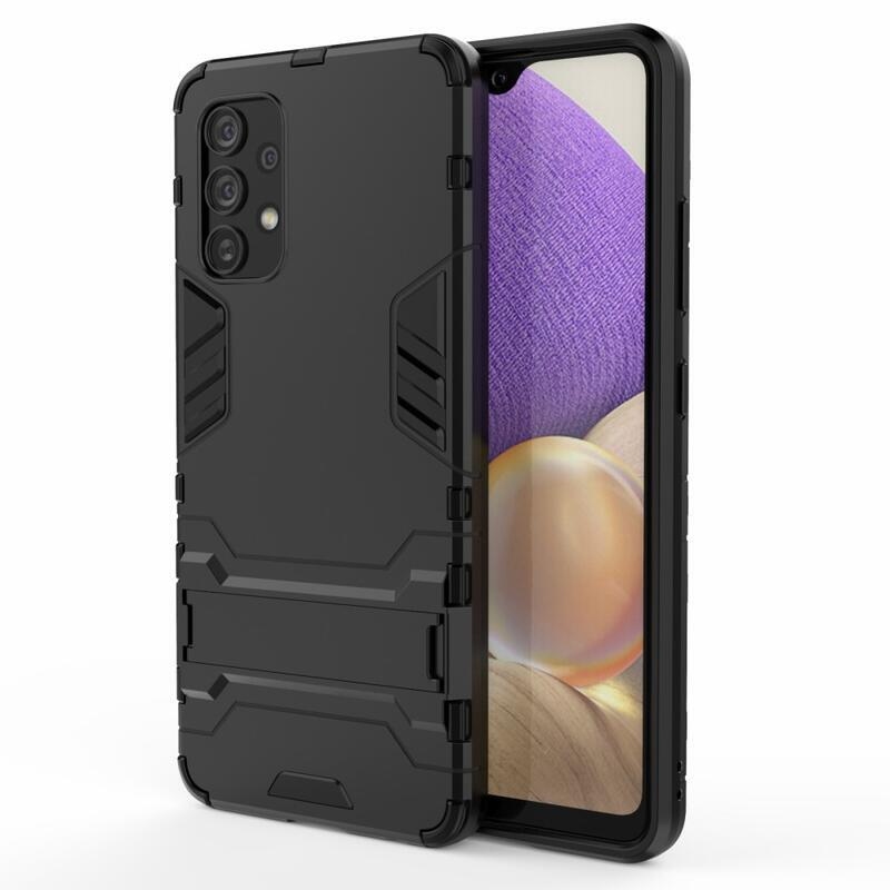 Guard odolný hybridní kryt s výklopným stojánkem na mobil Samsung Galaxy A32 4G - černý