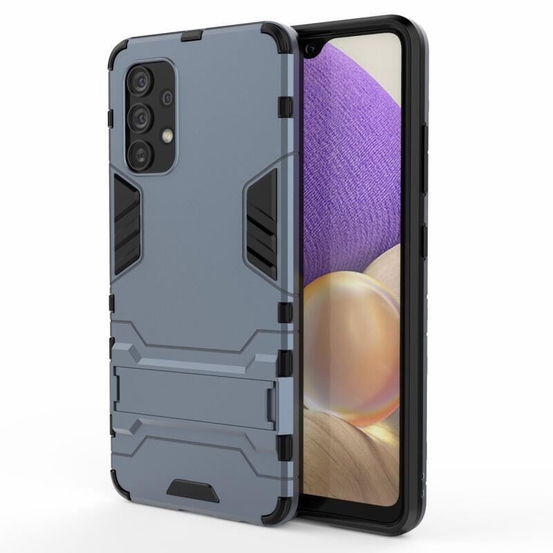 Guard odolný hybridní kryt s výklopným stojánkem na mobil Samsung Galaxy A32 4G - modrý