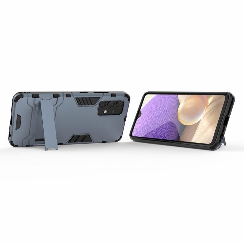Guard odolný hybridní kryt s výklopným stojánkem na mobil Samsung Galaxy A32 4G - modrý